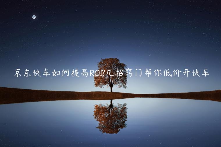 京東快車如何提高ROI?幾招竅門幫你低價(jià)開快車